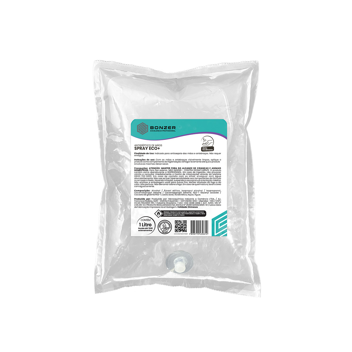 Álcool Spray 70° Eco 1L | Bonzer