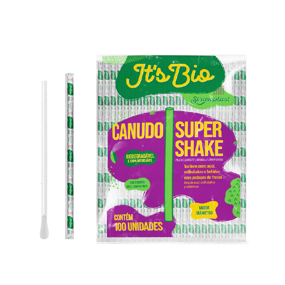 Canudo Bio Super Shake 10mm 1500 unidades