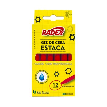 Giz de Cera Estaca Vermelho 12 unidades | Radex
