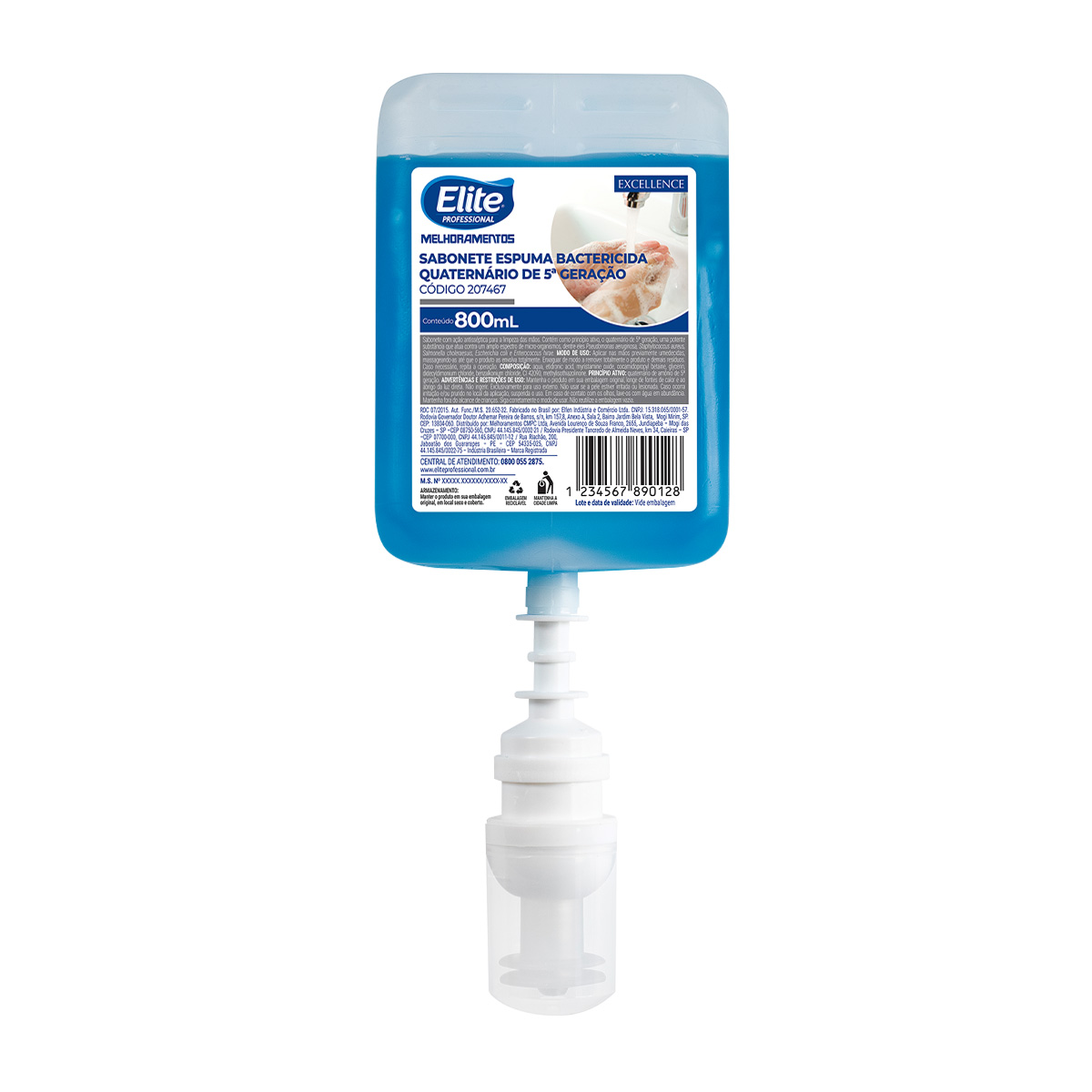 Sabonete Espuma Bactericida Quaternário 800ml | Elite