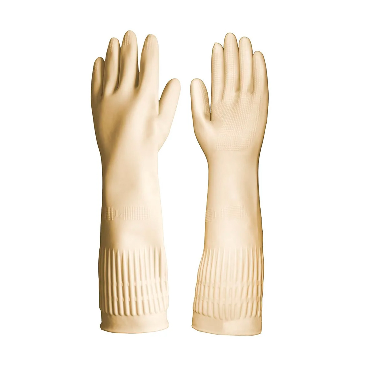 Luva Látex Ranhurada Punho Longo Natural P | Imbat 