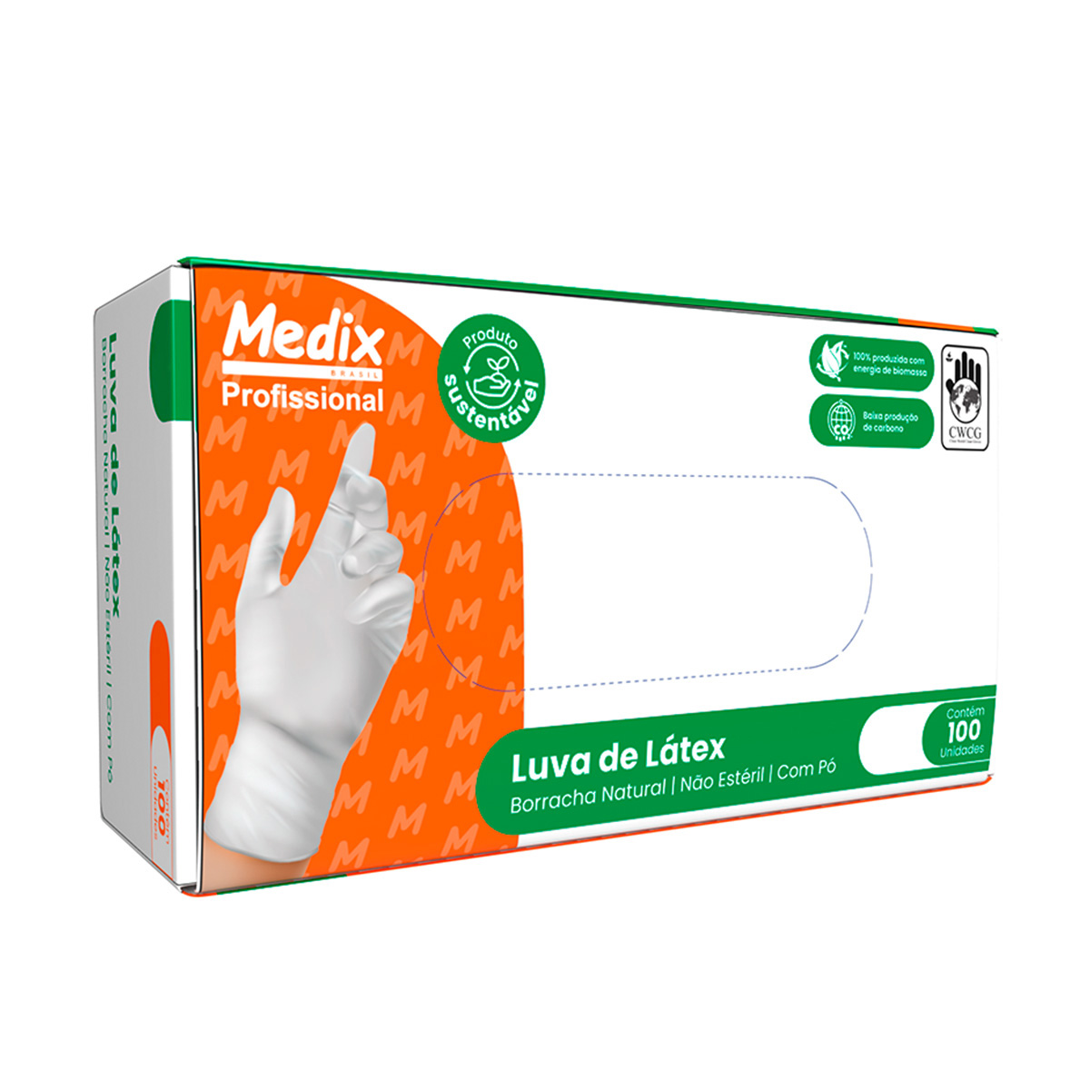 Luva Látex Descartável com Pó M CX 100UN | Medix
