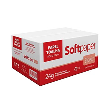 Papel Toalha Bobina 200m Basic FS 24g FD 6UN | Softpaper