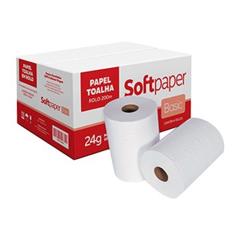 Papel Toalha Bobina 200m Basic FS 24g FD 6UN | Softpaper