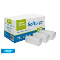 Papel Toalha Interfolhado Folha Dupla 2.000 Folhas 28g | Softpaper VIP