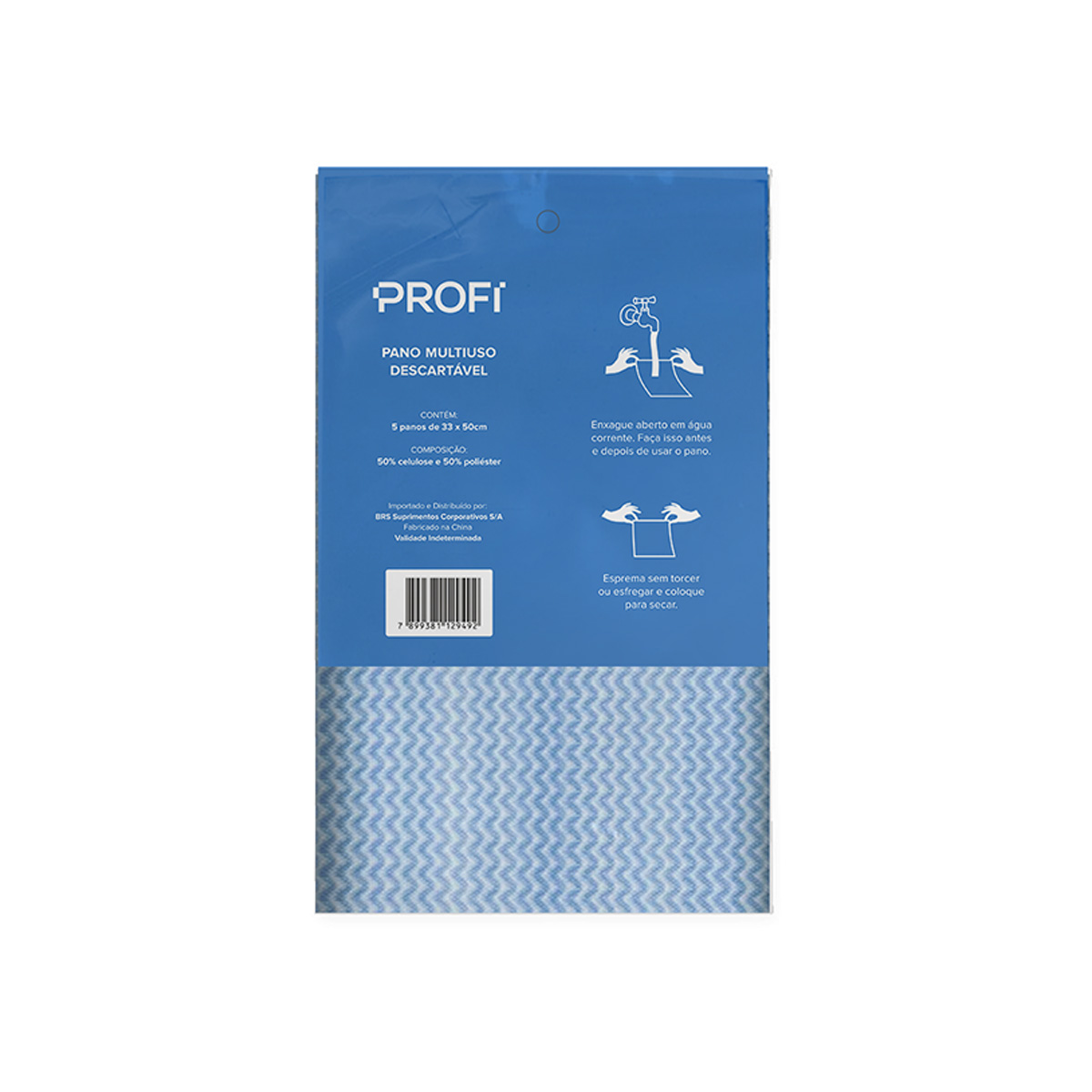 Pano Descartável Azul 35g/m2 0,33x0,50m 5 unidades | Profi