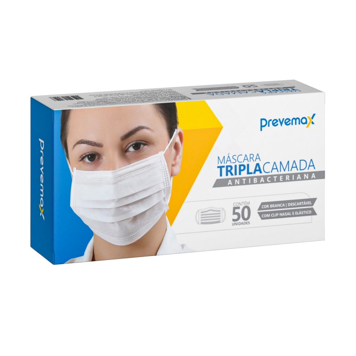Máscara TNT Tripla Caixa 50 unidades | Prevemax