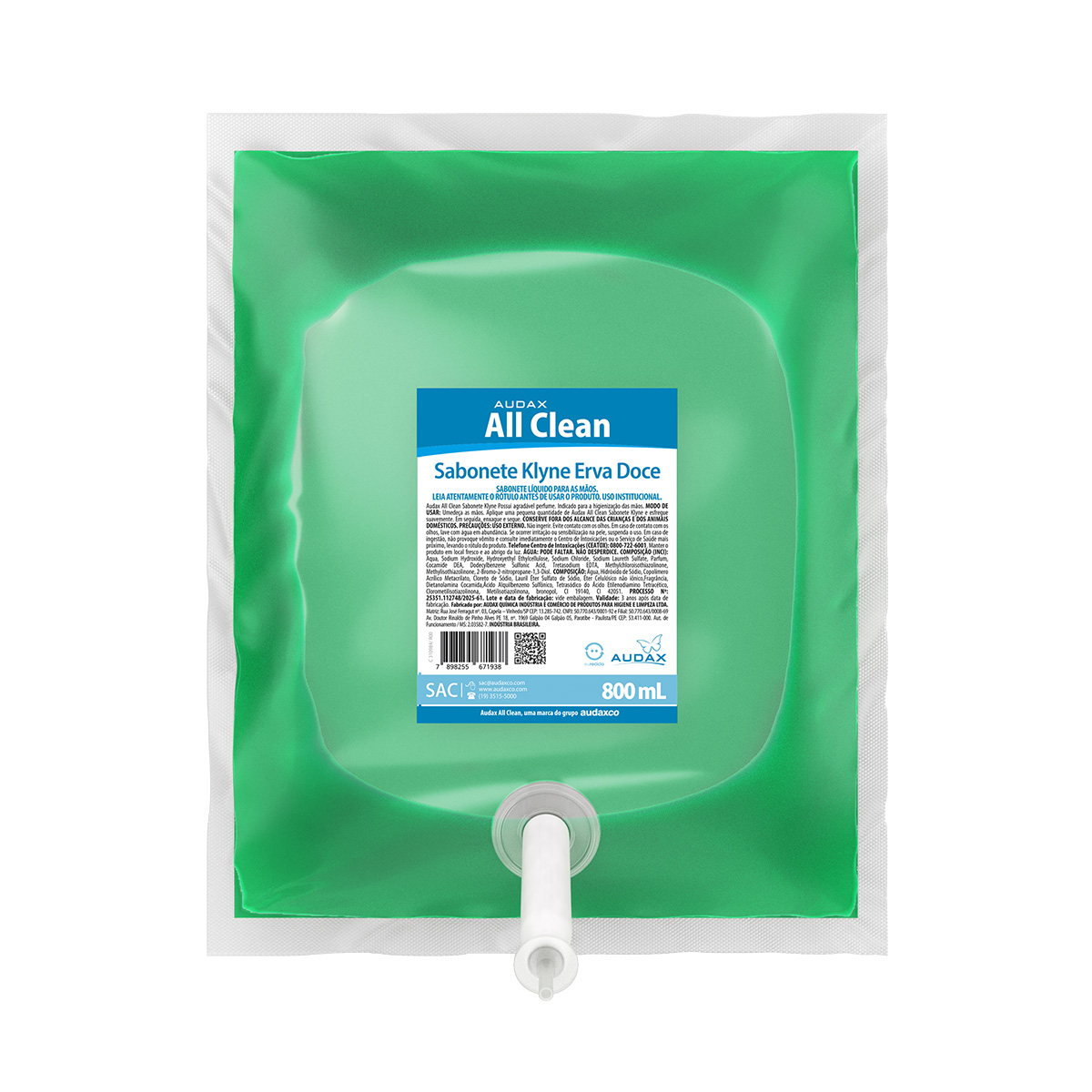 Sabonete Liquido Klyne Erva Doce Verde 800ml | Audax