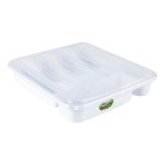 Porta Talheres Branco com Tampa | Plasvale