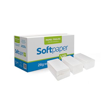Papel Toalha Interfolhado Folha Simples 5000 folhas 26g | Softpaper Vip