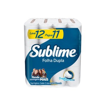 Papel Higiênico Folha Dupla Rolo 30 metros 12 rolos | Sublime